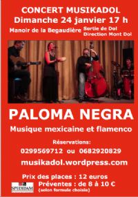 Concert Paloma Négra. Le dimanche 24 janvier 2016 à Dol de bretagne. Ille-et-Vilaine.  17H00